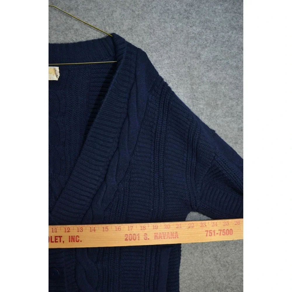 Nation LTD Cardigan Sweater Womens M Navy Cable Knit Alpaca Pockets‎ Los Angeles - Picture 14 of 16